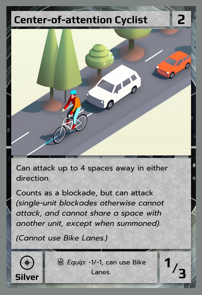 Center-of-attention Cyclist