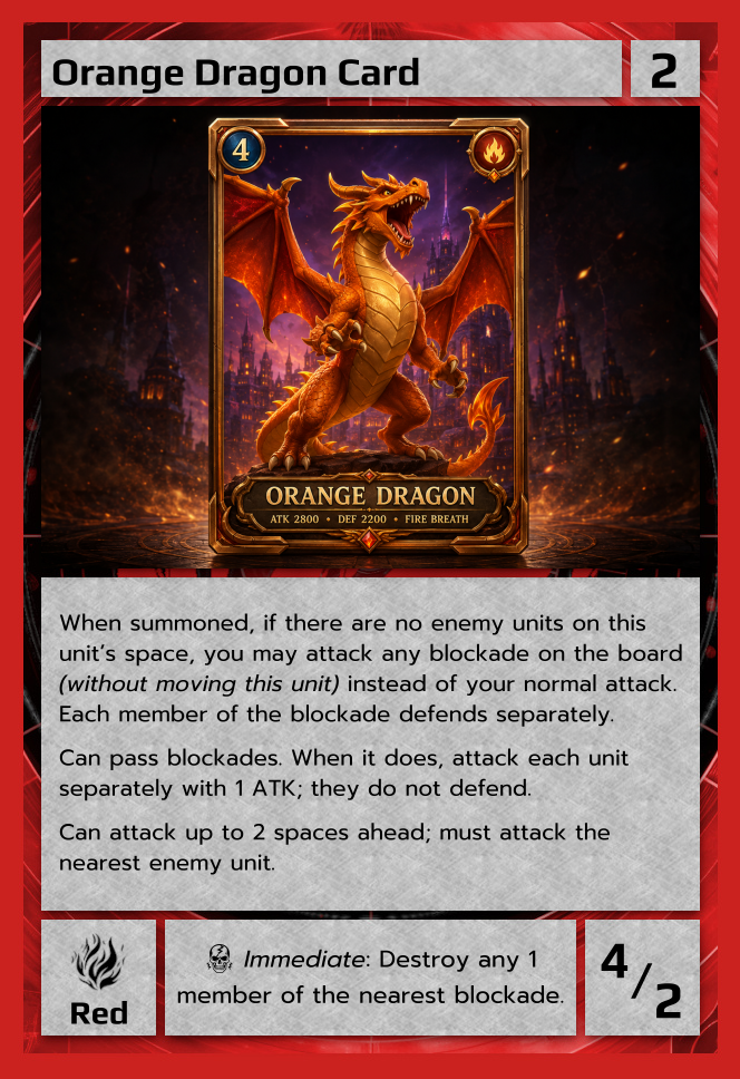 Orange Dragon Card