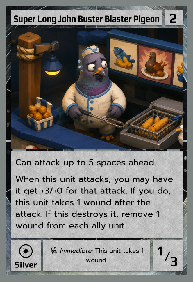Super Long John Buster Blaster Pigeon